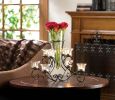 Elegant Scrollwork Candle Stand and Centerpiece Vase Perfect Home Decor Accent