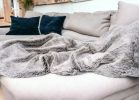 Gray Faux Fur Ombre Plush Throw