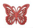 23" X 19" X 4" Red Rustic Butterfly Wooden  Wall Decor