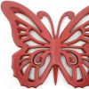 23" X 19" X 4" Red Rustic Butterfly Wooden  Wall Decor