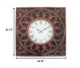 23" Square Bronze Glass Analog Wall Clock