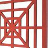 24" X 24" X 1" Red Mirrored Wooden  Wall Decor