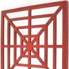 24" X 24" X 1" Red Mirrored Wooden  Wall Decor