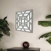 24" X 24" X 1" Gray Mirrored Square Wooden  Wall Decor