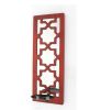 17" X 5" X 6" Red, Wooden Cross - Candle Holder Sconce