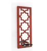 17" X 5" X 6" Red, Wooden Cross - Candle Holder Sconce