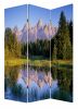 48 X 72 Multi Color Wood Canvas Mountain Peaks  Screen