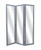 50 X 69 Gray Glass & Wood Mirror  Screen