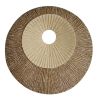 14" X 14" X 2" Brown Round Ribbed  Wall Art