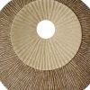 14" X 14" X 2" Brown Round Ribbed  Wall Art