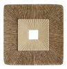 14" X 14" X 2" Brown Concave Square Double Layer Ribbed  Wall Art Set Of 2