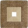 14" X 14" X 2" Brown Concave Square Double Layer Ribbed  Wall Art Set Of 2