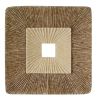 19" X 19" X 2.5" Brown Concave Square Double Layer Ribbed  Wall Art