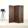 1" X 63" X 72" Brown Wood 3 Panel  Screen