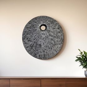 20" Gray Sandstone Round Wall Art