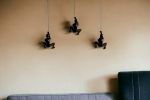 Set of Three 6" Black Resin Unique Climbing Men Wall Art