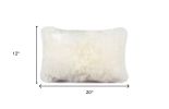 12" X 20" Natural Sheepskin Throw Pillow