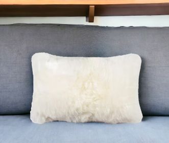 12" X 20" Natural Sheepskin Throw Pillow