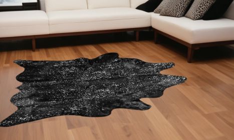 72" X 84" Black And Gold Cowhide - Area Rug