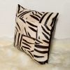 18" X 18" X 5" Zebra Black On White Patchwork Cowhide  Pillow