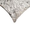 18" Gray and White Cowhide Throw Pillow