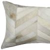 12" X 20" Natural Chevron Cowhide Throw Pillow