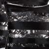 Set of Two 18" Gold and Black Cowhide Throw Pillow