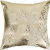 18" Beige Cowhide Throw Pillow