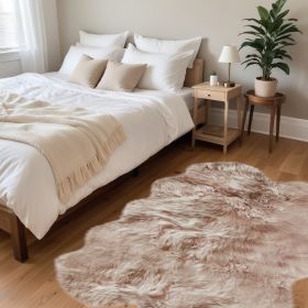 4' X 6'  Rose Pink Natural Sheepskin Area Rug