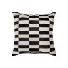 18" X 18" X 5" Black And White Linear Cowhide  Pillow