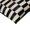 18" X 18" X 5" Black And White Linear Cowhide  Pillow