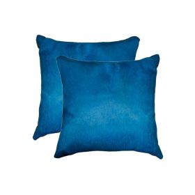 18 X 18 Royal Blue Cowhide Throw Pillow