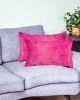 Set of Two 12" X 20" Fuschia Cowhide Throw Pillow