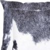 Set of Two 18" Gray and White Cowhide Throw Pillow