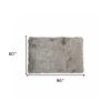 5' X 8' Gray Faux Sheepskin Area Rug