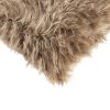 Set of Two 12" X 20" Tan Faux Fur Throw Pillow