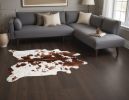 Brown And White Spotted Natural Cowhide Area Rug