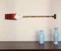 42" Natural And Red Distressed Coastal Wood Oar Wall Decor