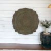 Distressed Green European Medallion Metal Wall Decor