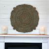 Distressed Green European Medallion Metal Wall Decor