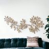 Brushed Gold Flowing Leaves Metal Wall Decor