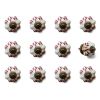 1.5" X 1.5" X 1.5" White Burgundy And Copper Knobs 12 Pack