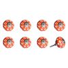 1.5" X 1.5" X 1.5" Hues Of Orange White And Silver  Knobs 8 Pack