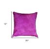 12" X 20" Purple Cowhide Throw Pillow