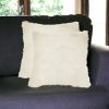 Set of Two 18" Natural Sheepskin Throw Pillows