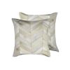 Set of Two Natural Cowhide Throw Pillow