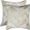 Set of Two Natural Cowhide Throw Pillow