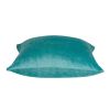 18" X 7" X 18" Transitional Aqua Solid Pillow Cover With Poly Insert