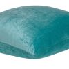 18" X 7" X 18" Transitional Aqua Solid Pillow Cover With Poly Insert