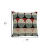 20" X 7" X 20" Transitional Gray And Red Pillow Cover With Poly Insert